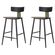 8 Kit 2 Banquetas Baixas Analu Rivatti 89cm -Altura- Assento e Encosto PP Preto Detalhe PU Marrom Base em Aco -2-